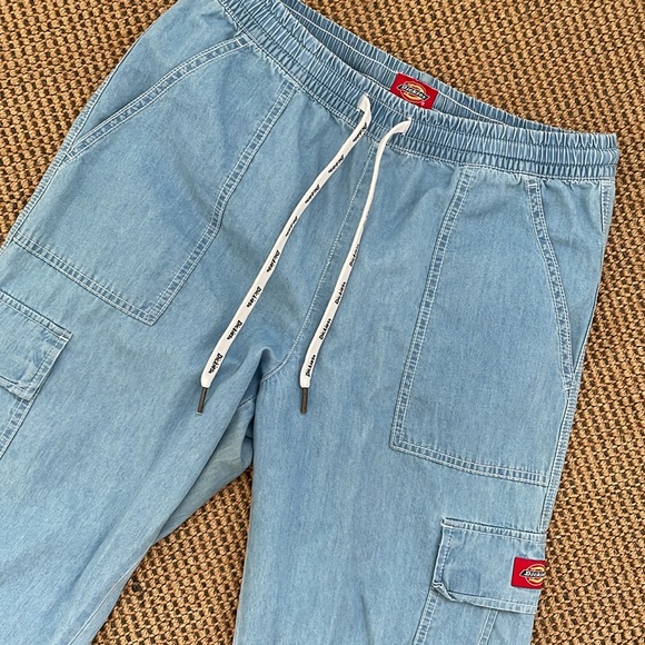 Dickies Pants - Dickies Light Denim Drawstring Cargo Pants
